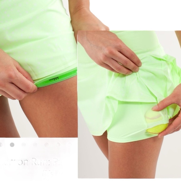 Lululemon Run: Pace Setter Skirt Petit Dot Faded Zap / Faded Zap Size 4 - Picture 2 of 8